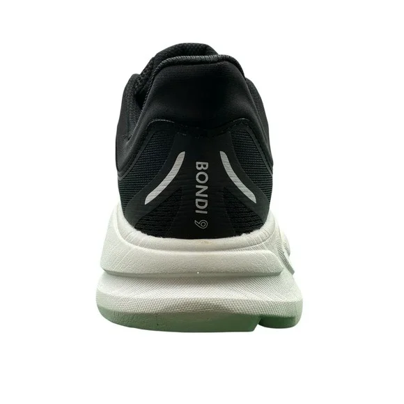 Men's 10.5 D Hoka One One Bondi 9 1162012-BWHT Sneakers Black White Running Shoe - Picture 4 of 5